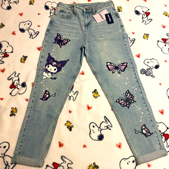 Hot Topic Denim - HOT TOPIC | Kuromi Butterfly Garden Mom Jeans